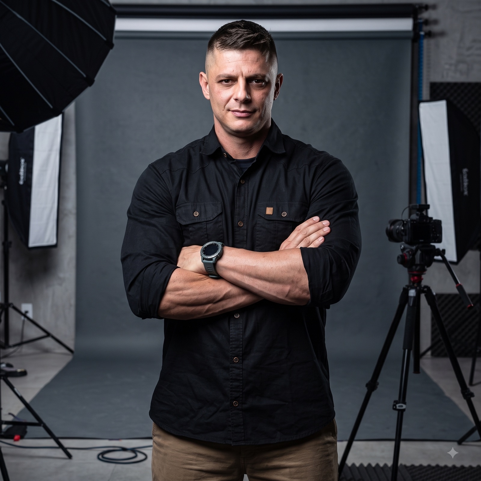 Major Ronald Cadar, retrato em preto e branco